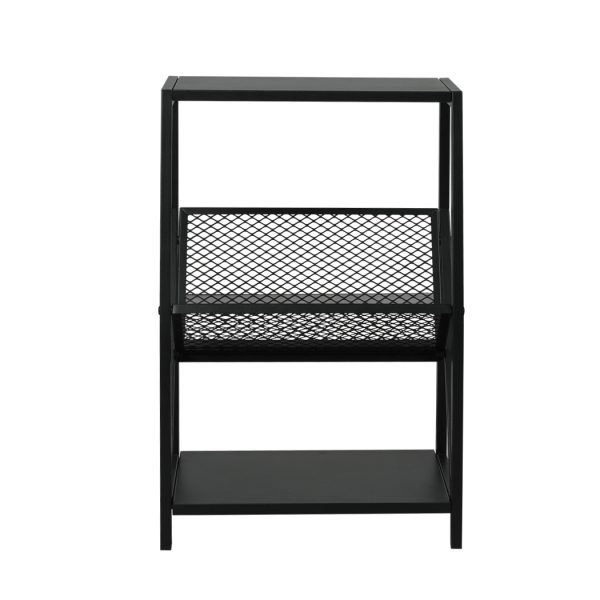 Small Bookshelf 3-Tier Storage Organizer Rack Bookcase Steel Display File