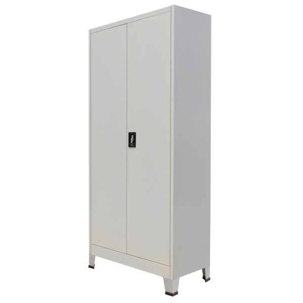 Office Cabinet with 2 Doors Steel Grey