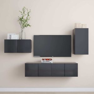 Culpeper 4 Piece TV Cabinet Set Engineered Wood