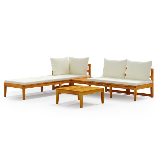 3 Piece Garden Lounge Set with Cushions Acacia Wood