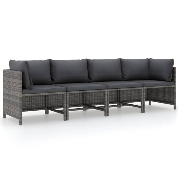 Sectional Corner Sofa with Cushions Poly Rattan