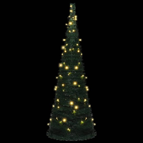 Pop-up String Artificial Christmas Tree with LED Green