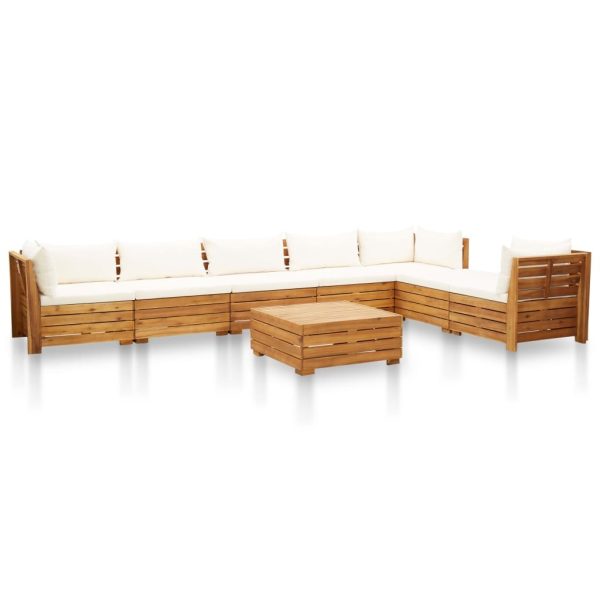 6 Piece Garden Lounge Set with Cushions Acacia Wood