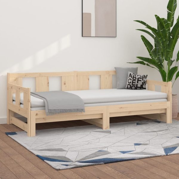 Devizes Pull-out Day Bed Solid Wood Pine 2x(92×187) cm