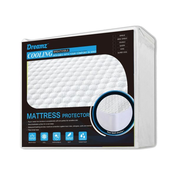 Mattress Protector Topper Polyester Cool Fitted Cover Waterproof