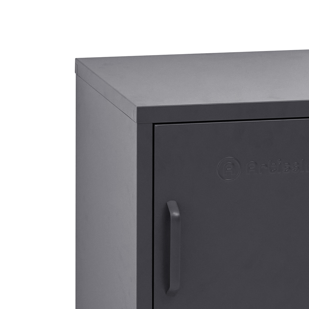 ArtissIn Metal Locker Storage Shelf Filing Cabinet Cupboard Bedside Table – Black
