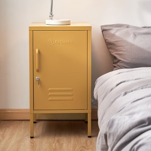ArtissIn Metal Locker Storage Shelf Filing Cabinet Cupboard Bedside Table – Yellow
