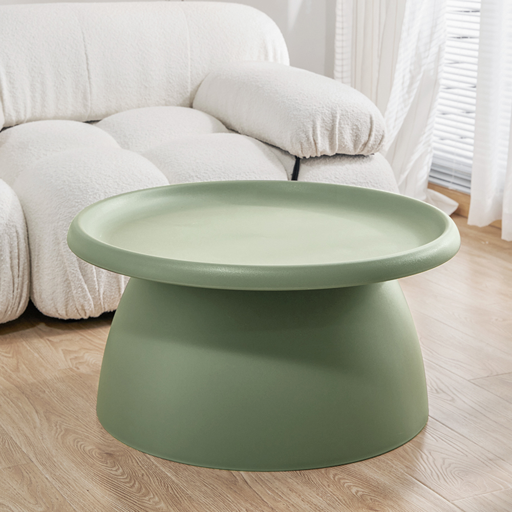 ArtissIn Coffee Table Mushroom Nordic Round Large Side Table 70CM – Green, 70×35 cm