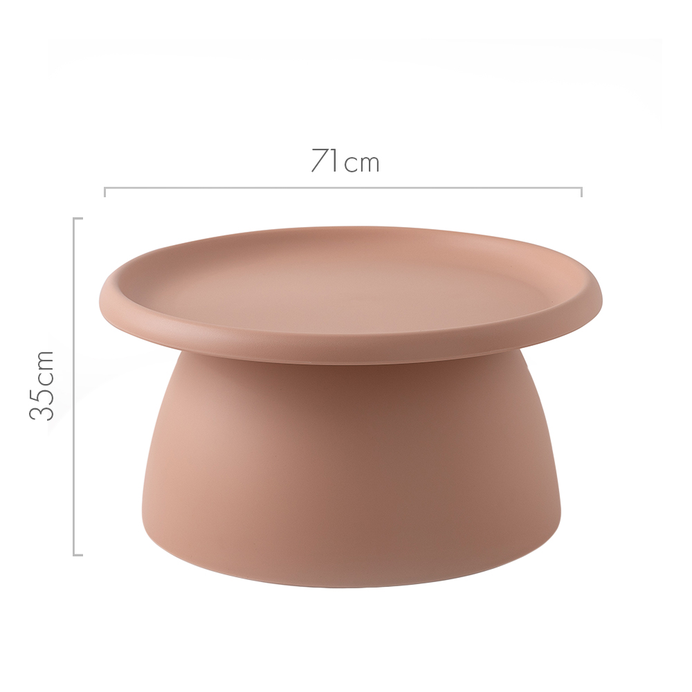 ArtissIn Coffee Table Mushroom Nordic Round Large Side Table 70CM – Pink, 70×35 cm