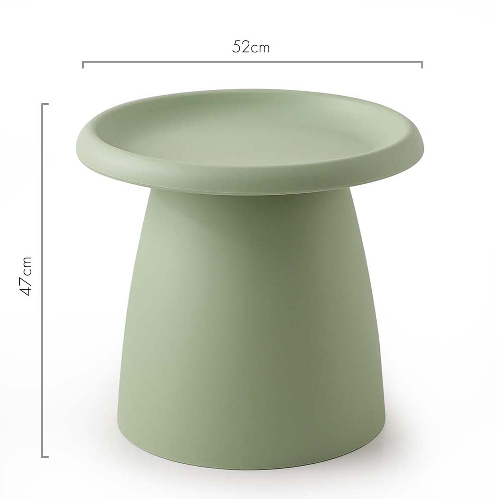 ArtissIn Coffee Table Mushroom Nordic Round Large Side Table 70CM – Green, 50×45 cm