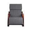 Artiss Fabric Rocking Armchair with Adjustable Footrest – Charcoal