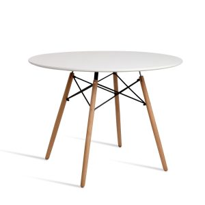 Artiss Dining Table 4 Seater Round Replica DSW Eiffel Kitchen Timber White – 100×73 cm
