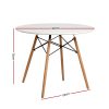 Artiss Dining Table 4 Seater Round Replica DSW Eiffel Kitchen Timber White – 90×73 cm