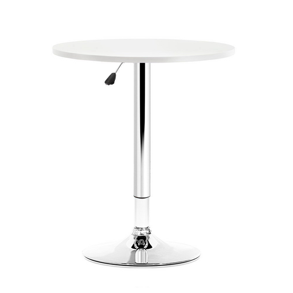 Artiss Bar Table Kitchen Tables Swivel Round Metal – White