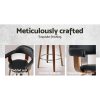 Artiss Set of 2 Bar Stools PU Leather Wooden Swivel – Wood, Chrome – Black