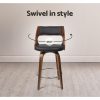 Artiss Wooden Bar Stools PU Leather – Black and Wood – 2