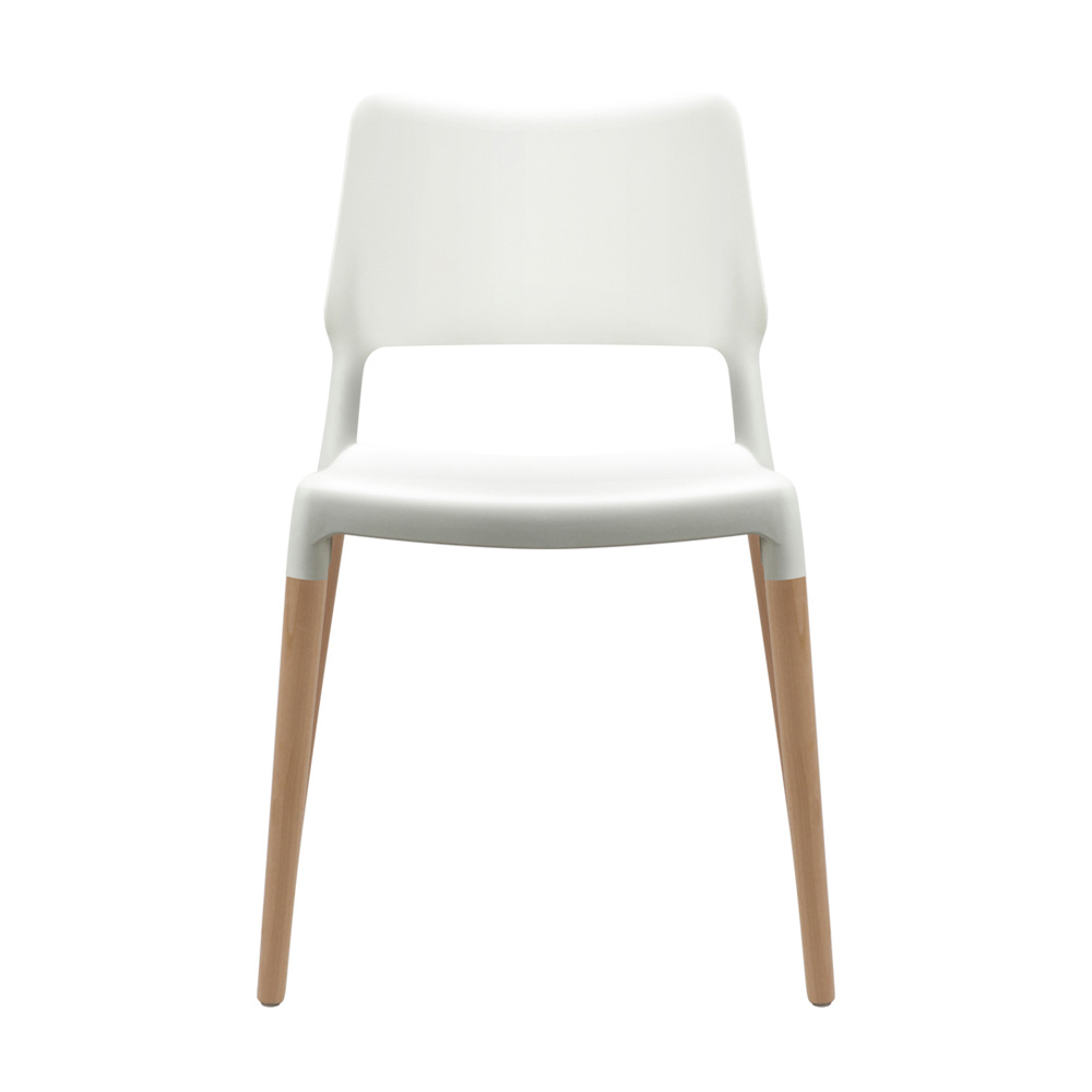 Set of 4 Wooden Stackable Dining Chairs – White