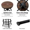 Artiss Bar Stool Industrial Round Seat Wood Metal – Black and Brown – 2