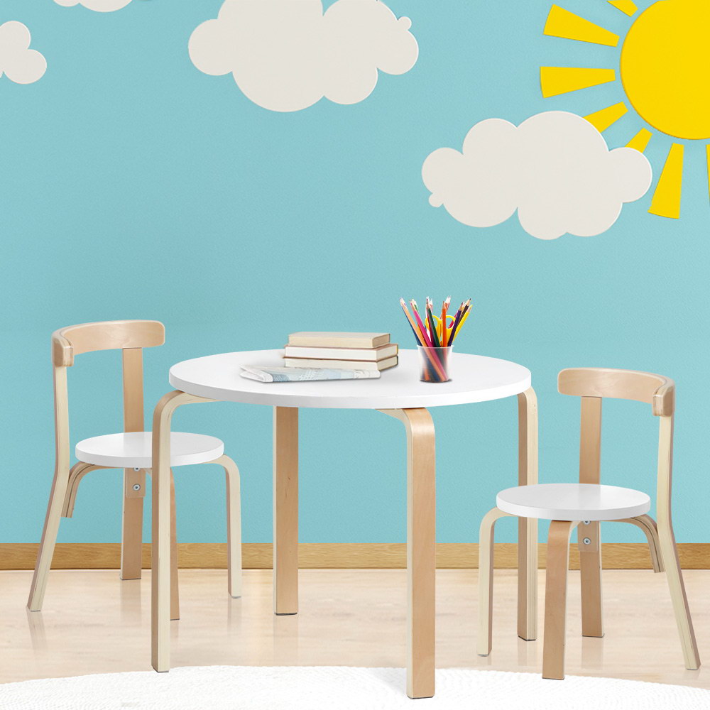 Nordic Kids Table Chair Set 3PC Desk Activity Study Play Children Modern