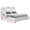 Artiss Cole LED Bed Frame PU Leather Gas Lift Storage – White, DOUBLE