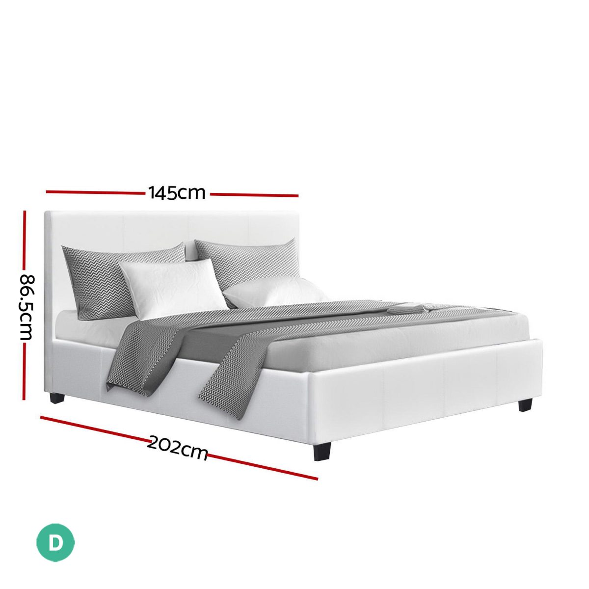Artiss Neo Bed Frame Fabric – White, DOUBLE