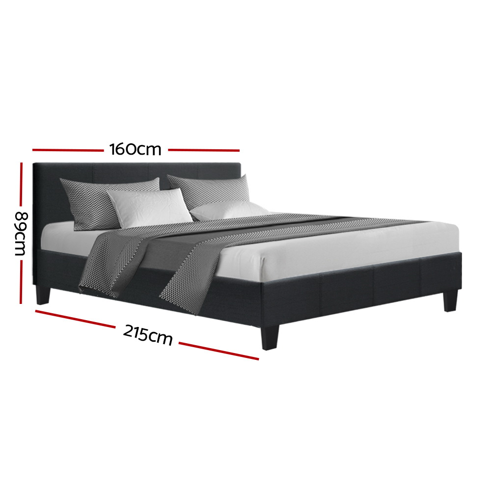 Artiss Neo Bed Frame Fabric – Charcoal, QUEEN