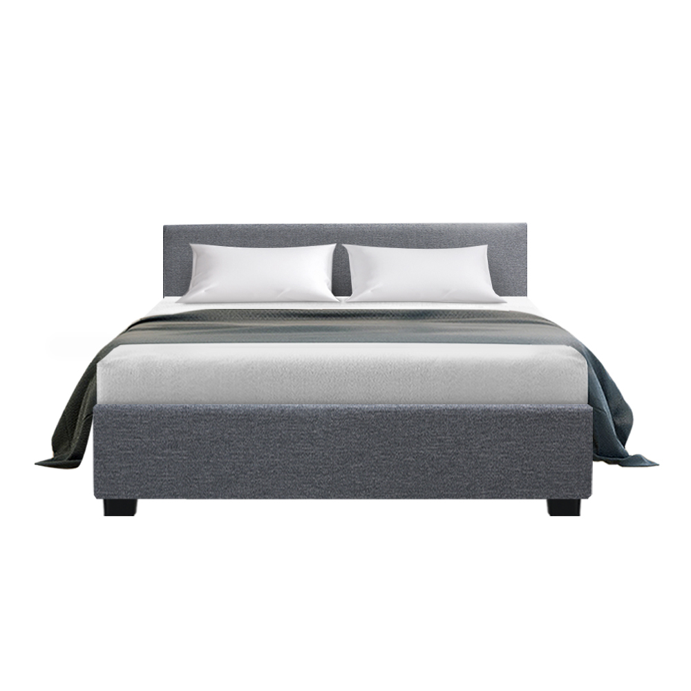 Artiss Nino Bed Frame Fabric – Grey, DOUBLE