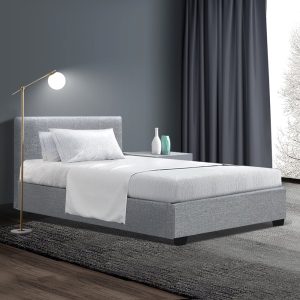 Artiss Nino Bed Frame Fabric – Grey, KING SINGLE