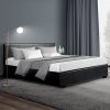 Artiss Nino Bed Frame Fabric – Black, QUEEN