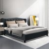 Artiss Pier Bed Frame Fabric – Charcoal, QUEEN
