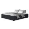 Artiss TOKI Storage Gas Lift Bed Frame without Headboard Fabric – Charcoal, QUEEN