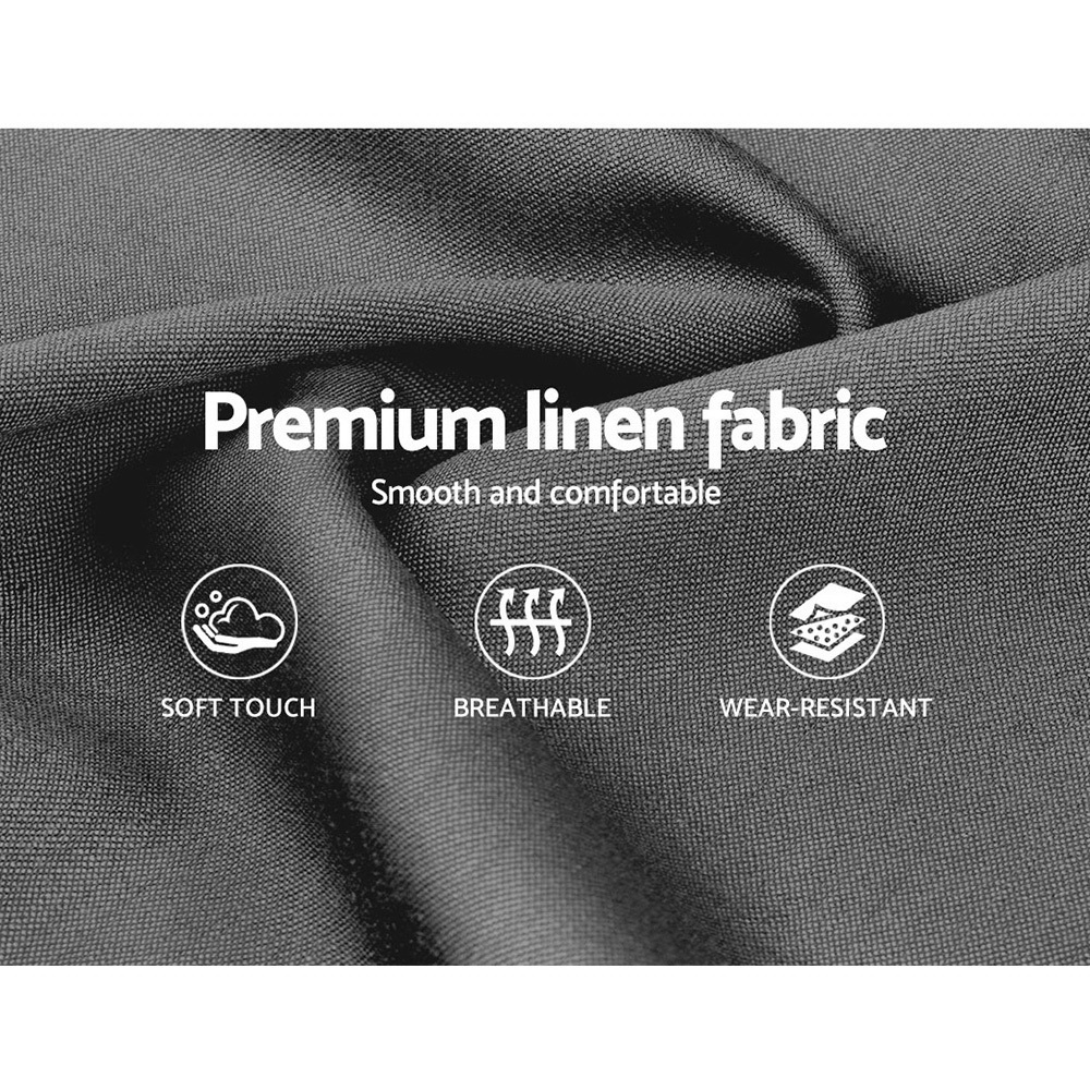 Artiss Tiyo Bed Frame Fabric Gas Lift Storage – Grey, DOUBLE
