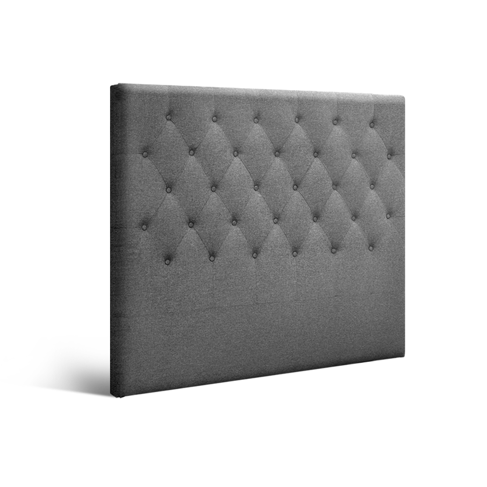 Bed Head Headboard Bedhead Fabric Frame Base CAPPI – Grey, KING SINGLE