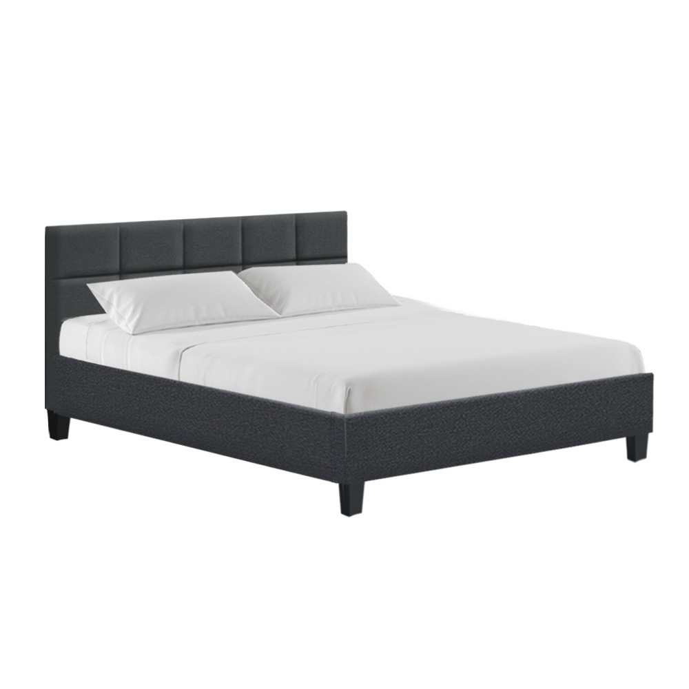 Artiss Tino Bed Frame Fabric – Charcoal, QUEEN