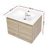 Cefito Vanity Unit Basin Cabinet Storage Bathroom Wall Mounted Ceramic 600mm – Oak