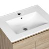 Cefito Vanity Unit Basin Cabinet Storage Bathroom Wall Mounted Ceramic 600mm – Oak