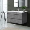 Cefito 900mm Bathroom Vanity Cabinet Basin Unit Sink Storage Wall Mounted – Cement and White