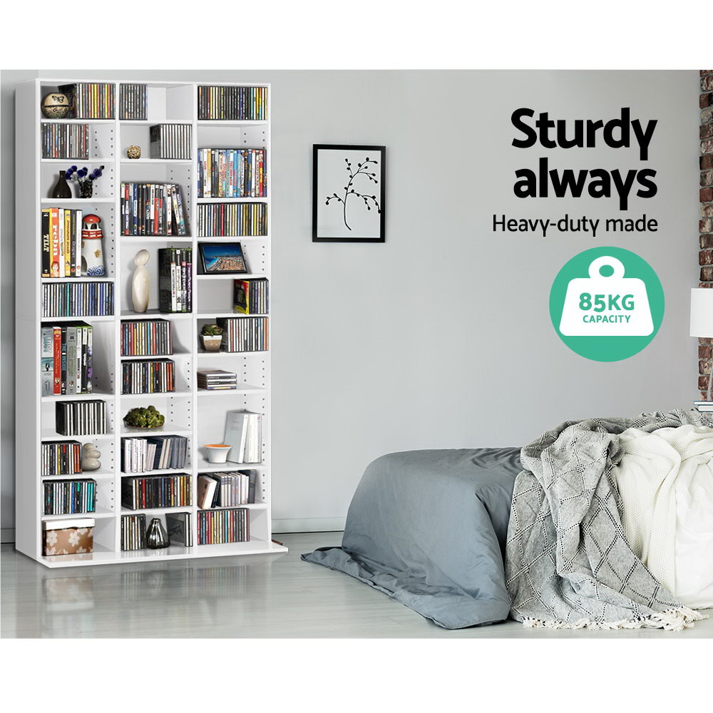 Artiss Adjustable Book Storage Shelf Rack Unit – White