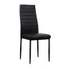 Set of 4 Dining Chairs PVC Leather – Black
