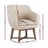 Artiss Fabric Tub Lounge Armchair – Beige