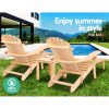Gardeon 3 Piece Outdoor Beach Chair and Table Set – Natural
