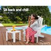 Gardeon Outdoor Sun Lounge Beach Chairs Table Setting Wooden Adirondack Patio Lounges Chair – White