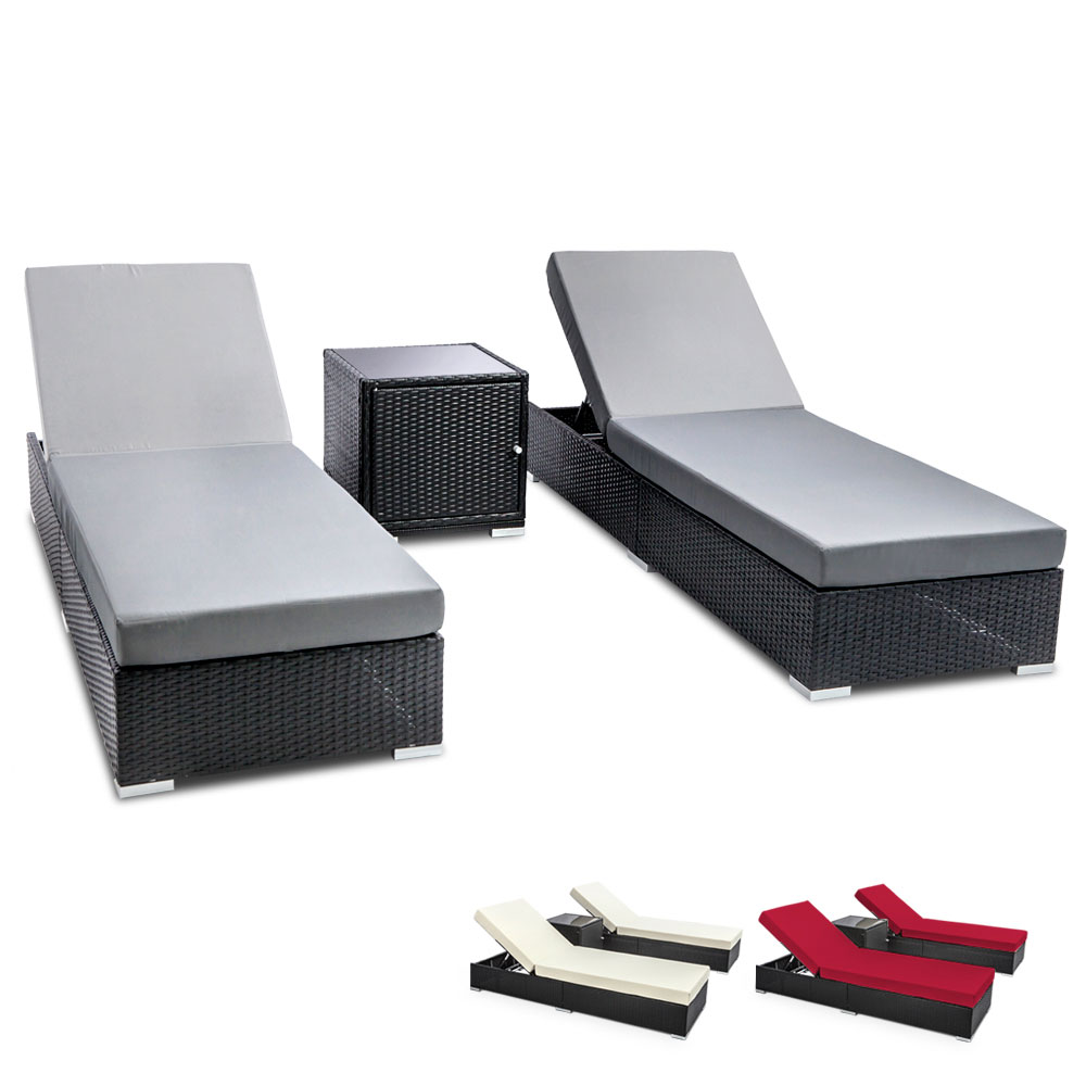 Gardeon Sun Lounge Outdoor Furniture Day Bed Wicker Rattan Garden Sofa – 3