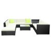 Gardeon Sofa Set with Storage Cover Outdoor Furniture Wicker – 6 x Single Sofa + 2 x Corner Sofa + 1 x Corner Table + 1 x Table + 1 x Ottoman + 1 x storage cover
