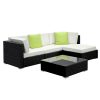 Gardeon Sofa Set with Storage Cover Outdoor Furniture Wicker – 1 x Single Sofa + 2 x Corner Sofa + 1 x Table + 1 x Ottoman + 1 x storage cover