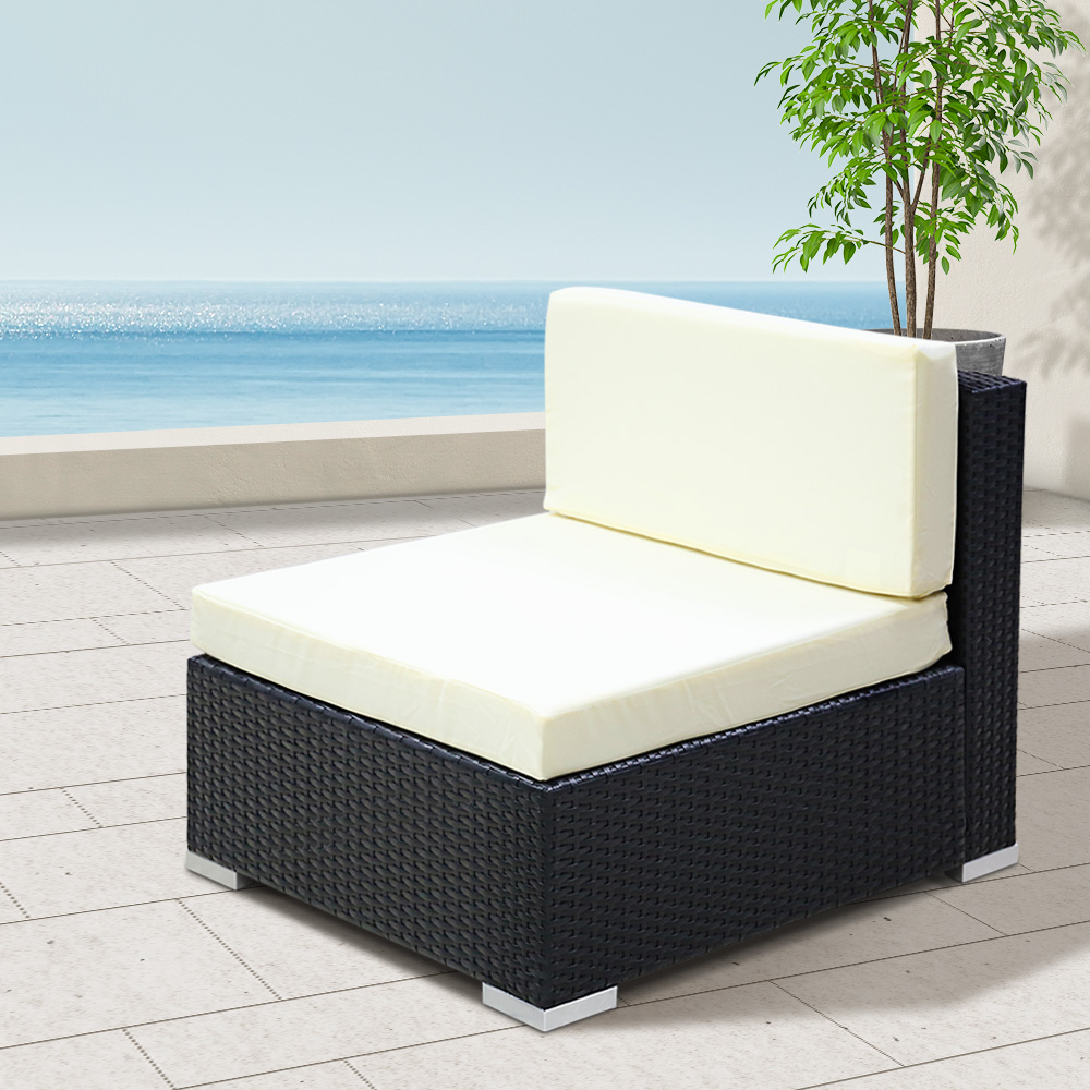 Gardeon Outdoor Furniture Sofa Set Wicker Rattan Garden Lounge Chair Setting – 3 x Single Sofa