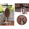 Gardeon Outdoor Bistro Set Bar Table Stools Adjustable Aluminium Cafe Wood – 3