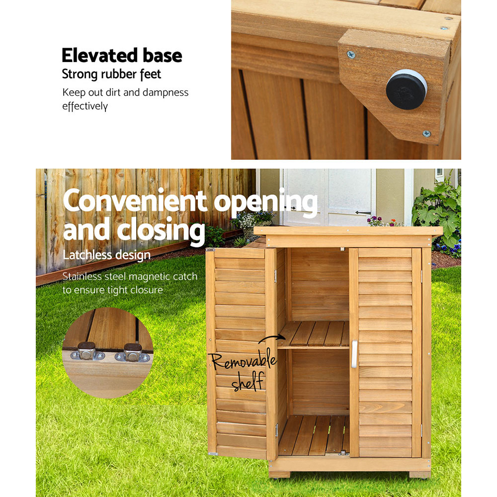Portable Wooden Garden Storage Cabinet