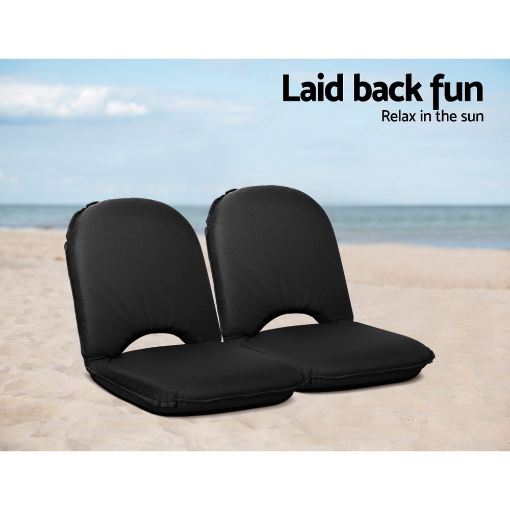 Artiss Foldable Beach Sun Picnic Seat – Black