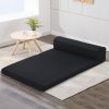 Giselle Bedding Folding Foam Mattress Portable Sofa Bed Mat Air Mesh Fabric Black – DOUBLE